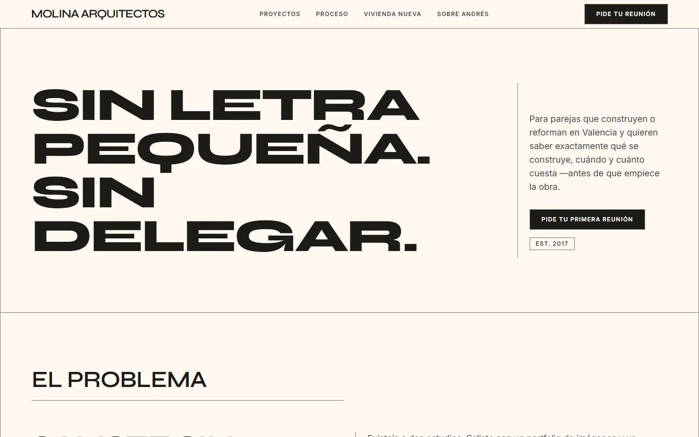 Molina Arquitectos — web de estudio de arquitectura con estrategia de marca