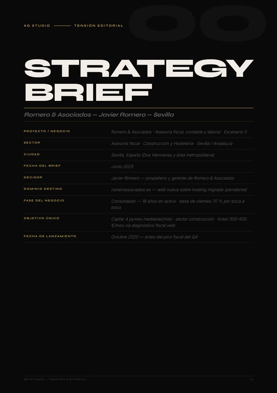 Documento de estrategia de marca entregado — Romero & Asociados