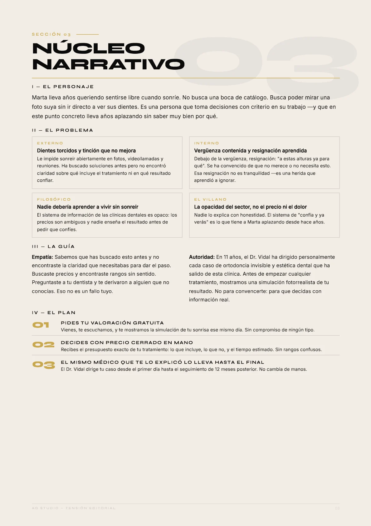 Clínica Vidal Dental — 02 · La brecha: El villano no era el precio. Era la opacidad del sector.
